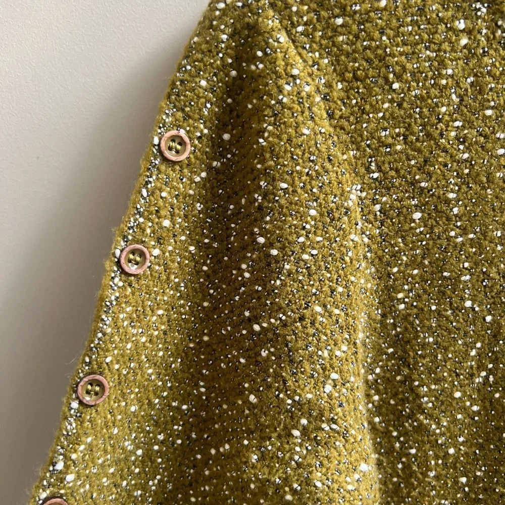 Habitat green Knit Sweater with buttons on sleeves Sm